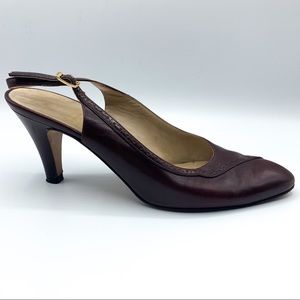 Salvator Ferragamo | Kitten Heel Slingback Shoes